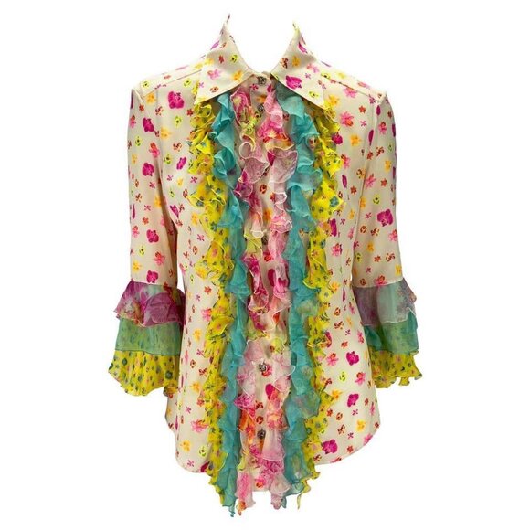 Versace Tops - Vintage Versace 2004 Floral Blouse